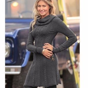 Athleta Cable Knit Cowl Neck Dazzle Sweater Dress